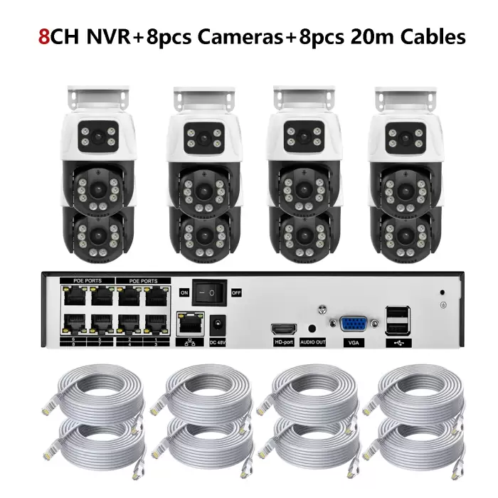 8CH NVR 8pcs Cam kit