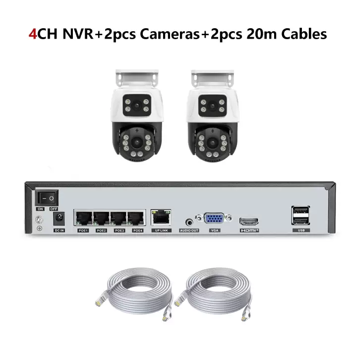 4CH NVR 2pcs Cam kit