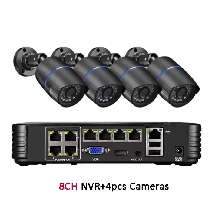 8CH NVR and 4 Camera