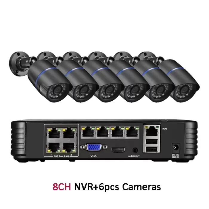 8CH NVR and 6 Camera