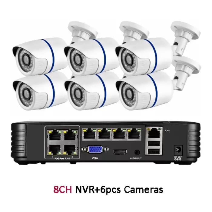 8CH NVR and 6 Camera
