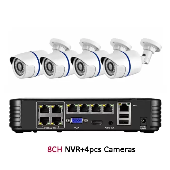 8CH NVR and 4 Camera