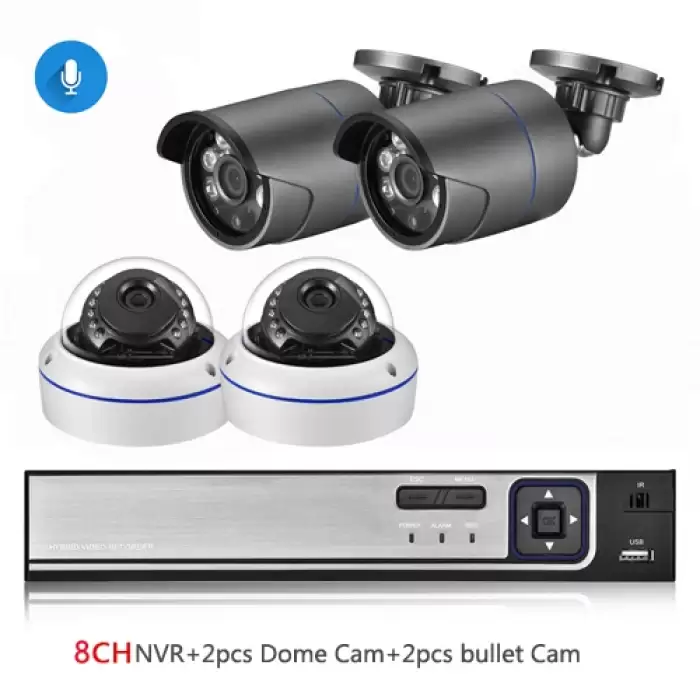 4CH NVR and 4 Camera-366