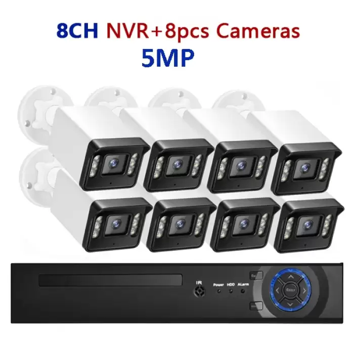 8CH NVR 8pcs 5MP Cam