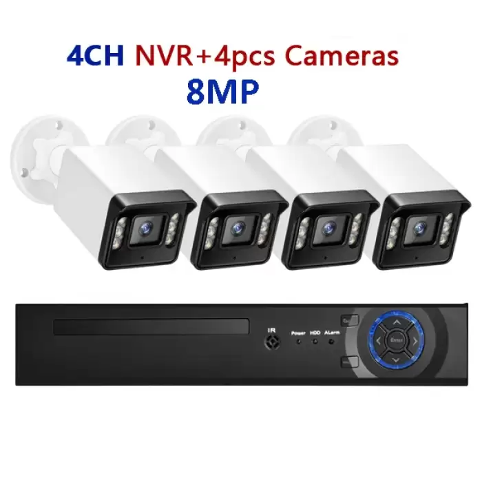 4CH NVR 4pcs 8MP Cam