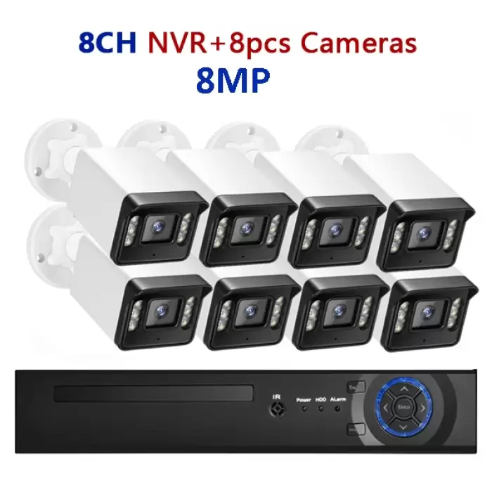 8CH NVR 8pcs 8MP Cam