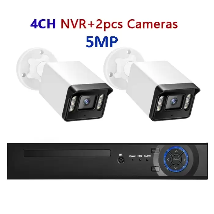 4CH NVR 2pcs 5MP Cam