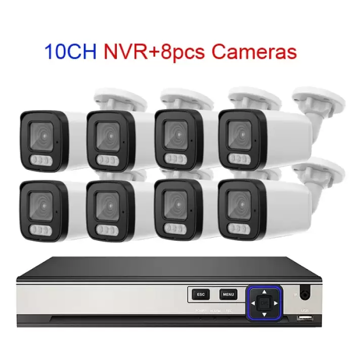 10CH NVR 8pcs Cam