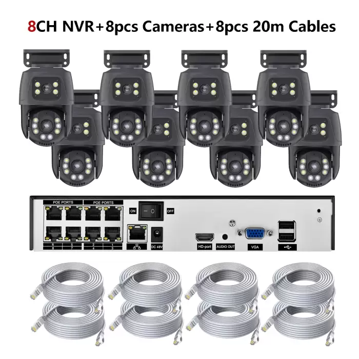 8CH NVR 8pcs Cam kit
