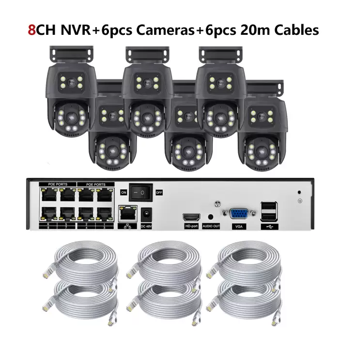 8CH NVR 6pcs Cam kit